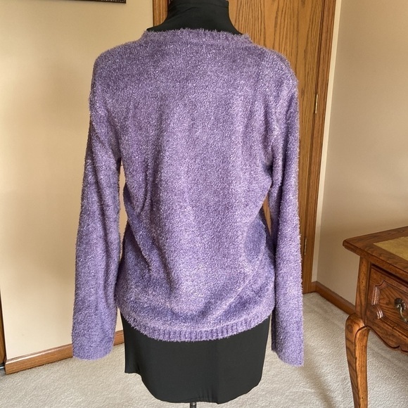 Croft and Barrow V Neck Sweater Purple Small - Picture 3 of 7